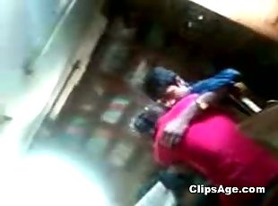 Indian Desi Mumbai Lover couple caught romancing in library MMS exp...